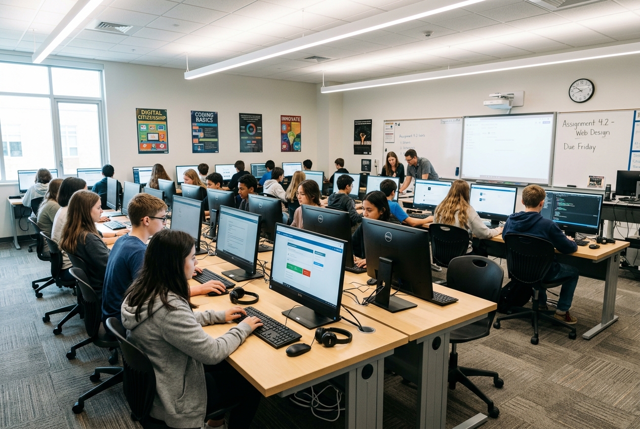 Computer lab in a school